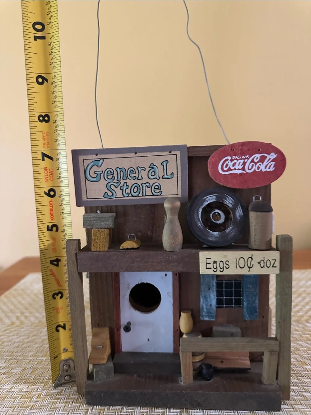 Coca Cola Rustic General Store Birdhouse in Brown and Cream